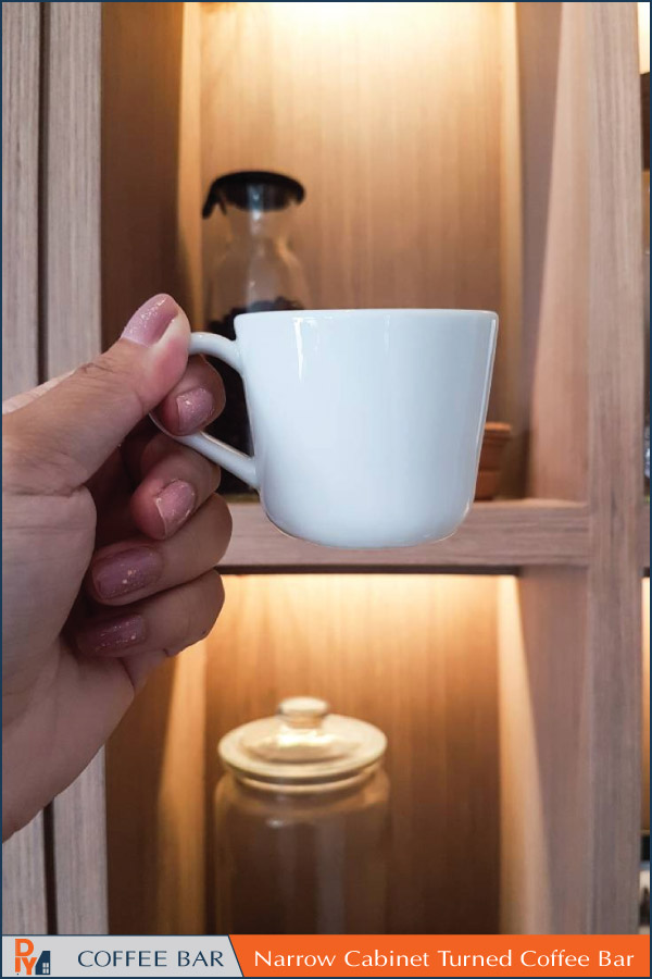 Narrow Cabinet Turned Coffee Bar